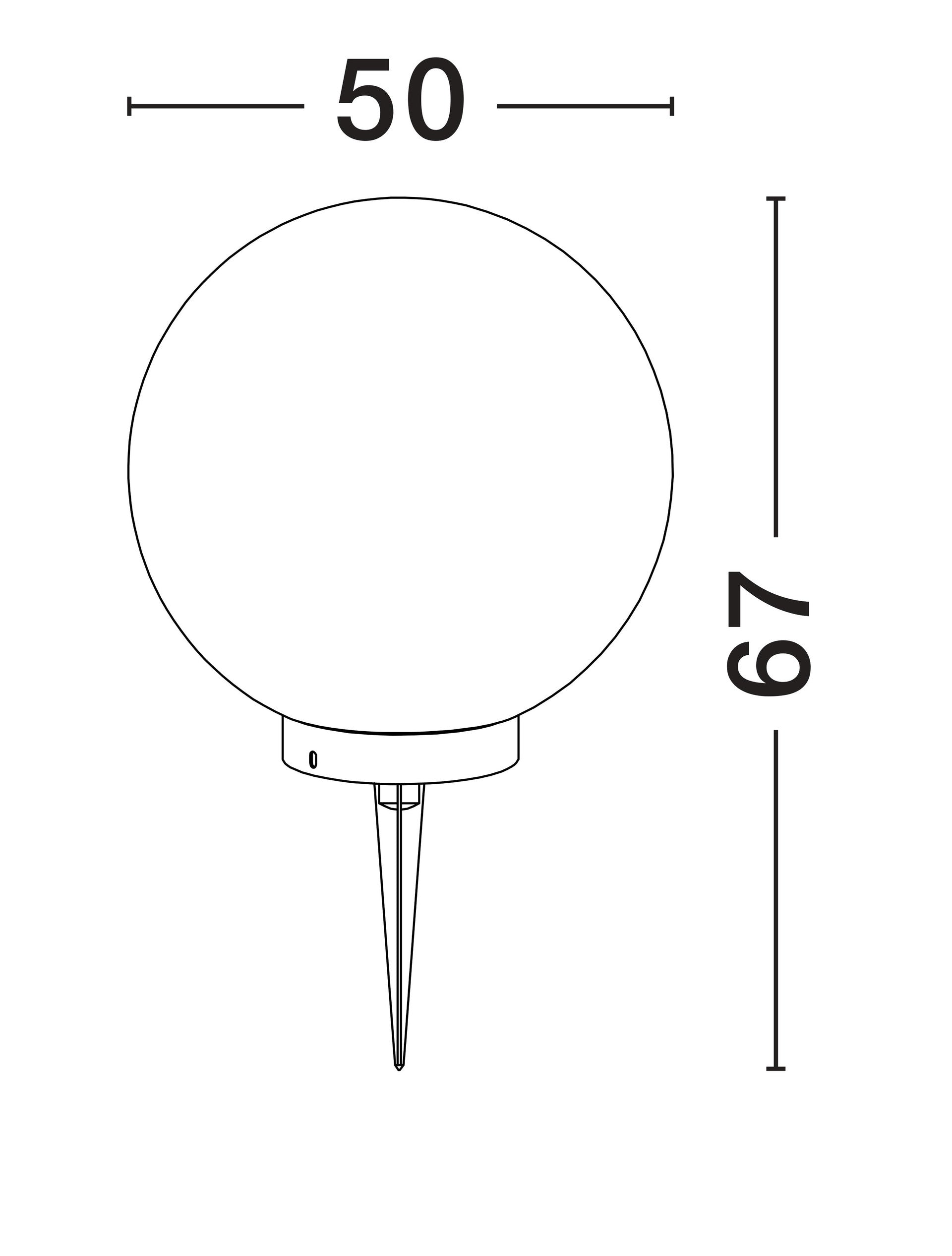 Градинска лампа MOON LED E27 12W Пясъчно бял ⌀50 H50см +19см шип IP65