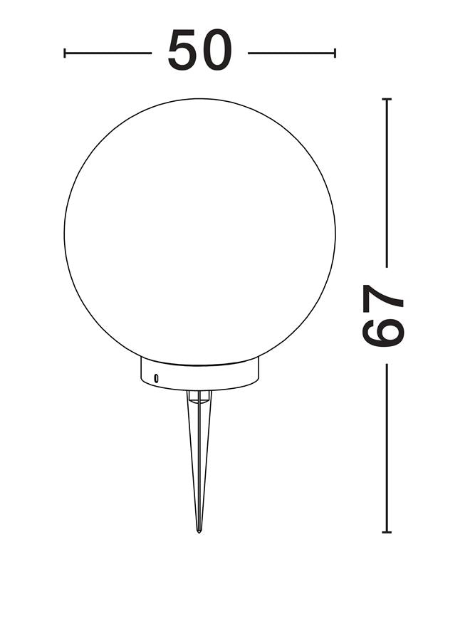 Градинска лампа MOON LED E27 12W Пясъчно бял ⌀50 H50см +19см колче IP65