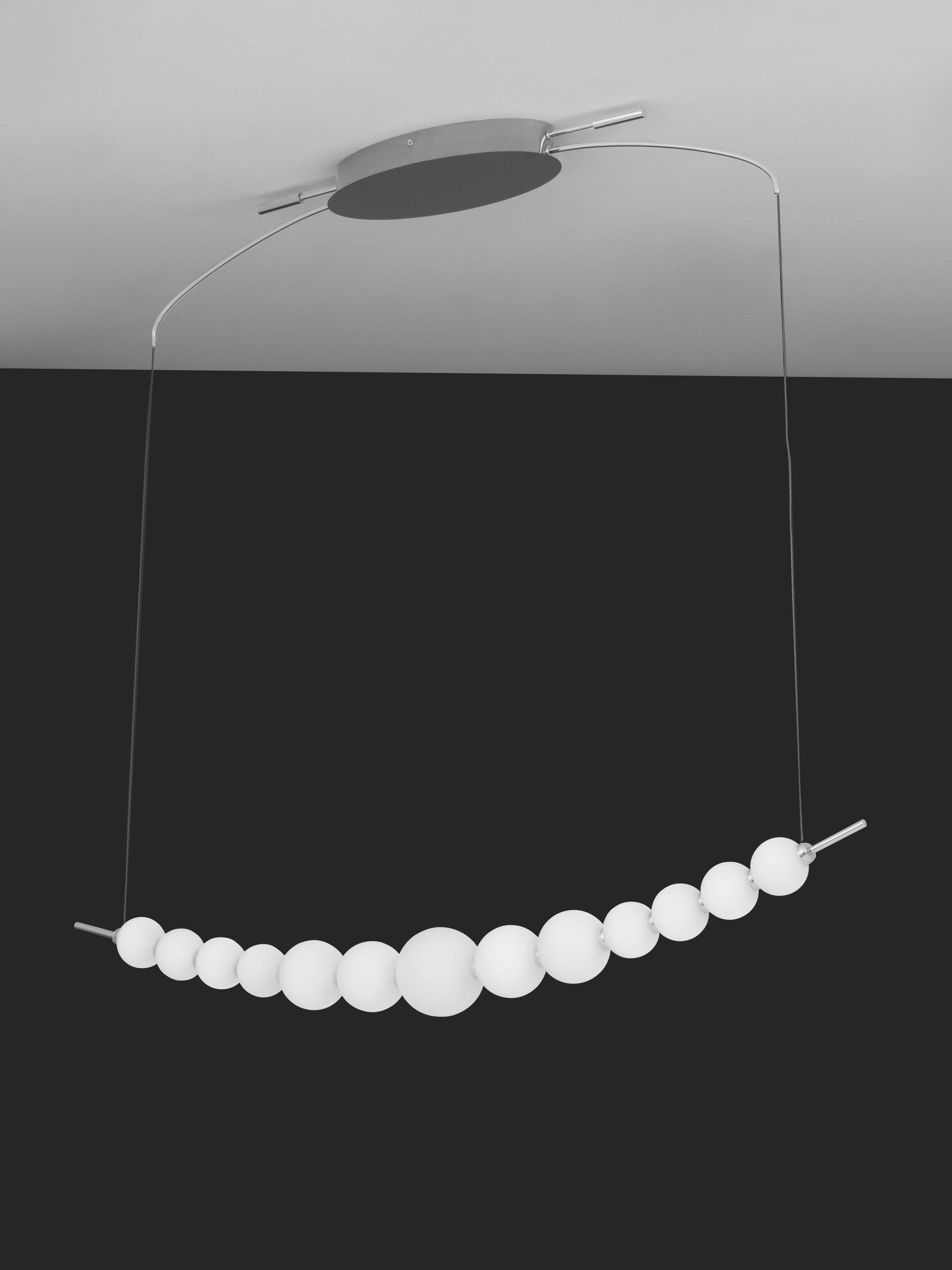 Висящо осветително тяло (пендел) PERLA 28W LED Хром метал и опалово стъкло L109 W13.5 H120см