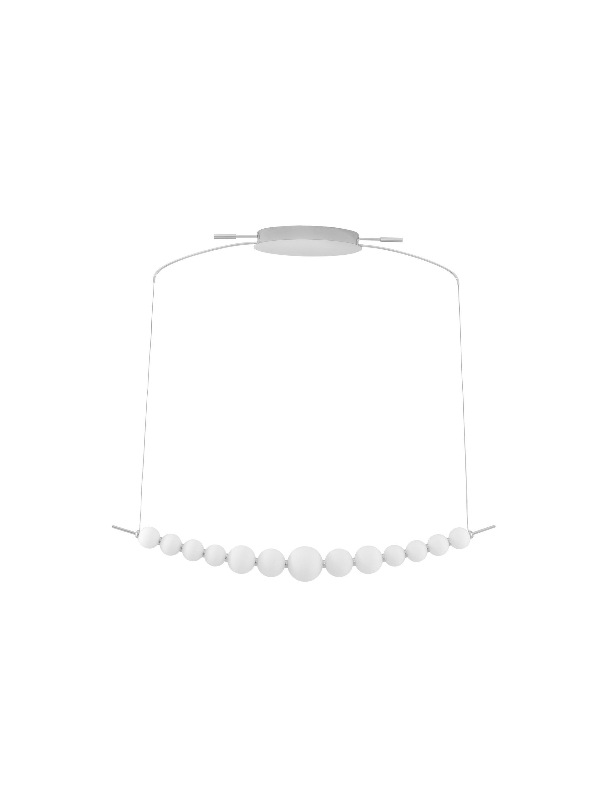 Висящо осветително тяло (пендел) PERLA 28W LED Хром метал и опалово стъкло L109 W13.5 H120см