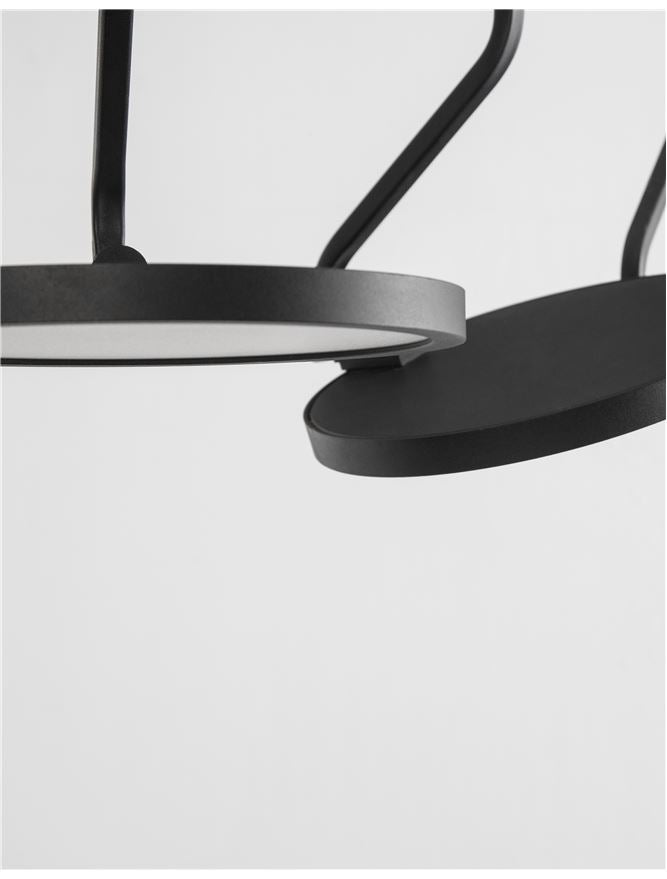Висящо осветително тяло (пендел) LUCCELO LED 30W 230V Пясъчно черен алуминий и акрил Регулируема височина L16 W16 H400см