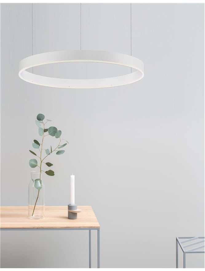 Висящо осветително тяло (пендел) MOTIF 40W LED 3000K Триак димируем Пясъчно бял алуминий акрил Регулируема височина