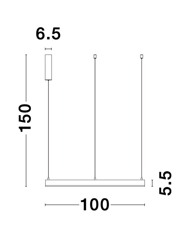 Висящо осветително тяло (пендел) MOTIF 60W LED 3000K Триак димируем Пясъчно бял алуминий акрил Регулируема височина