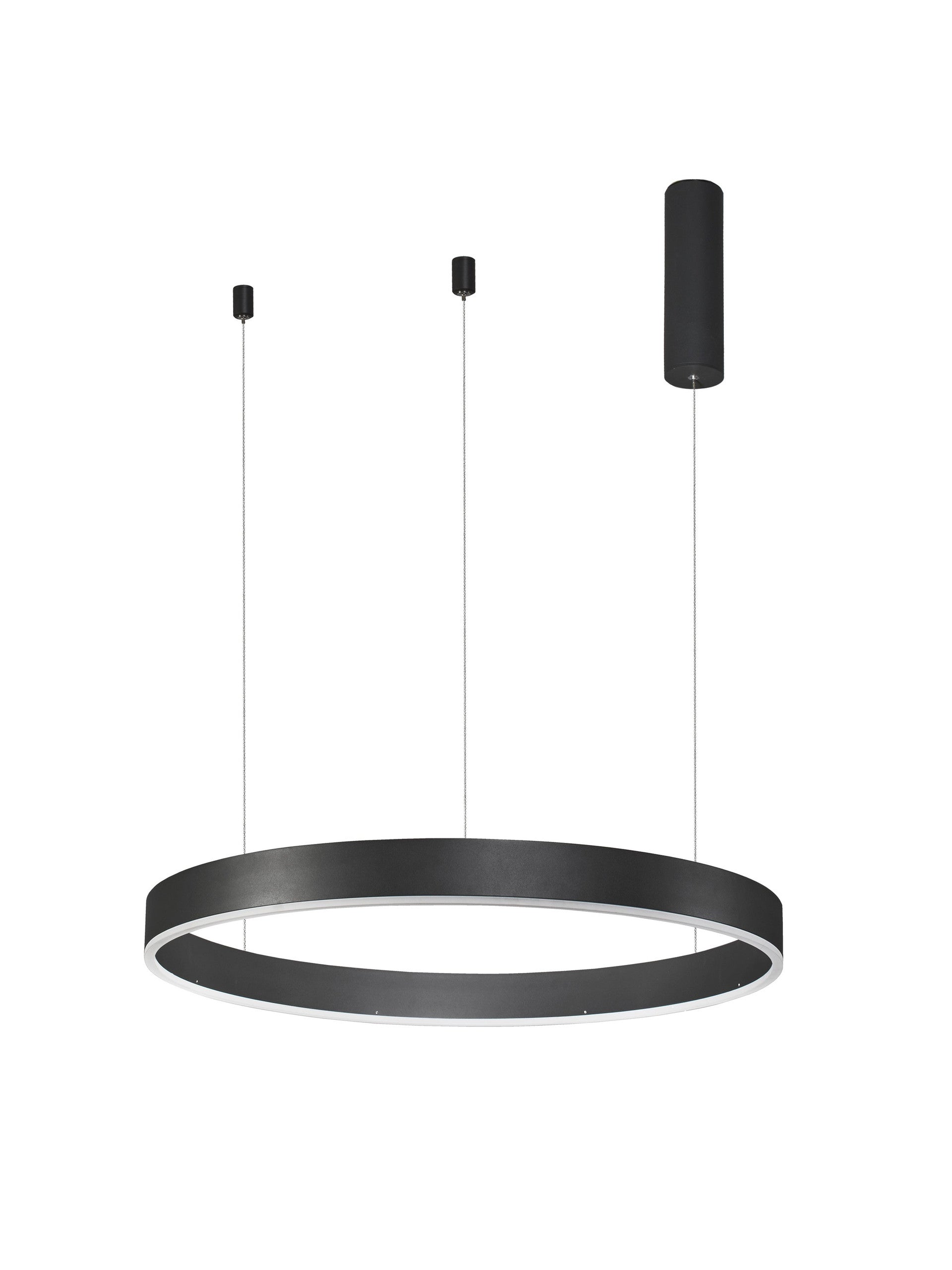 Висящо осветително тяло (пендел) MOTIF LED 40W 230V Триак димируем Пясъчно черен алуминий и акрил Регулируема височина ⌀60 H200см