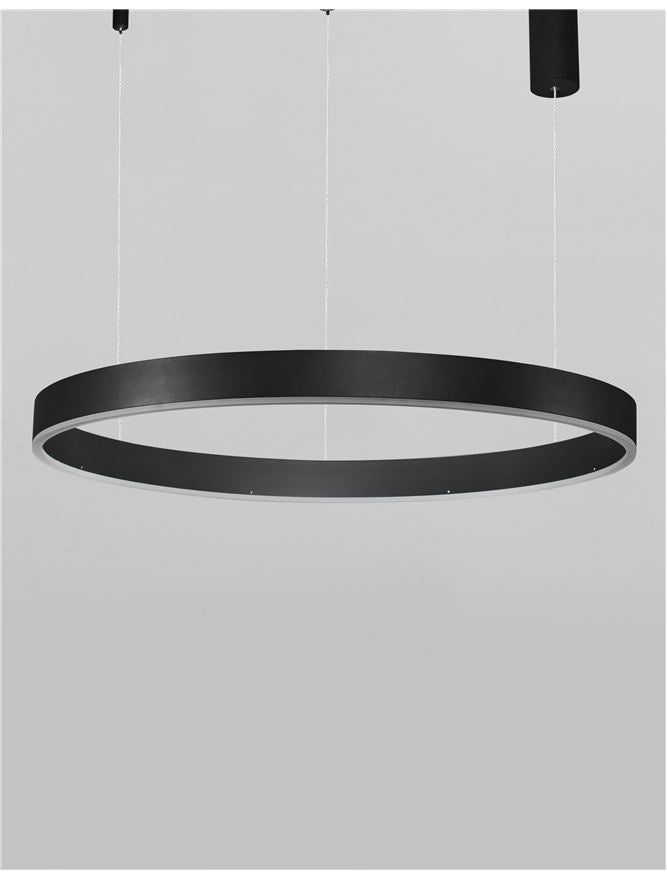 Висящо осветително тяло (пендел) MOTIF LED 50W 230V Триак димируем Пясъчно черен алуминий и акрил ⌀80 H200см