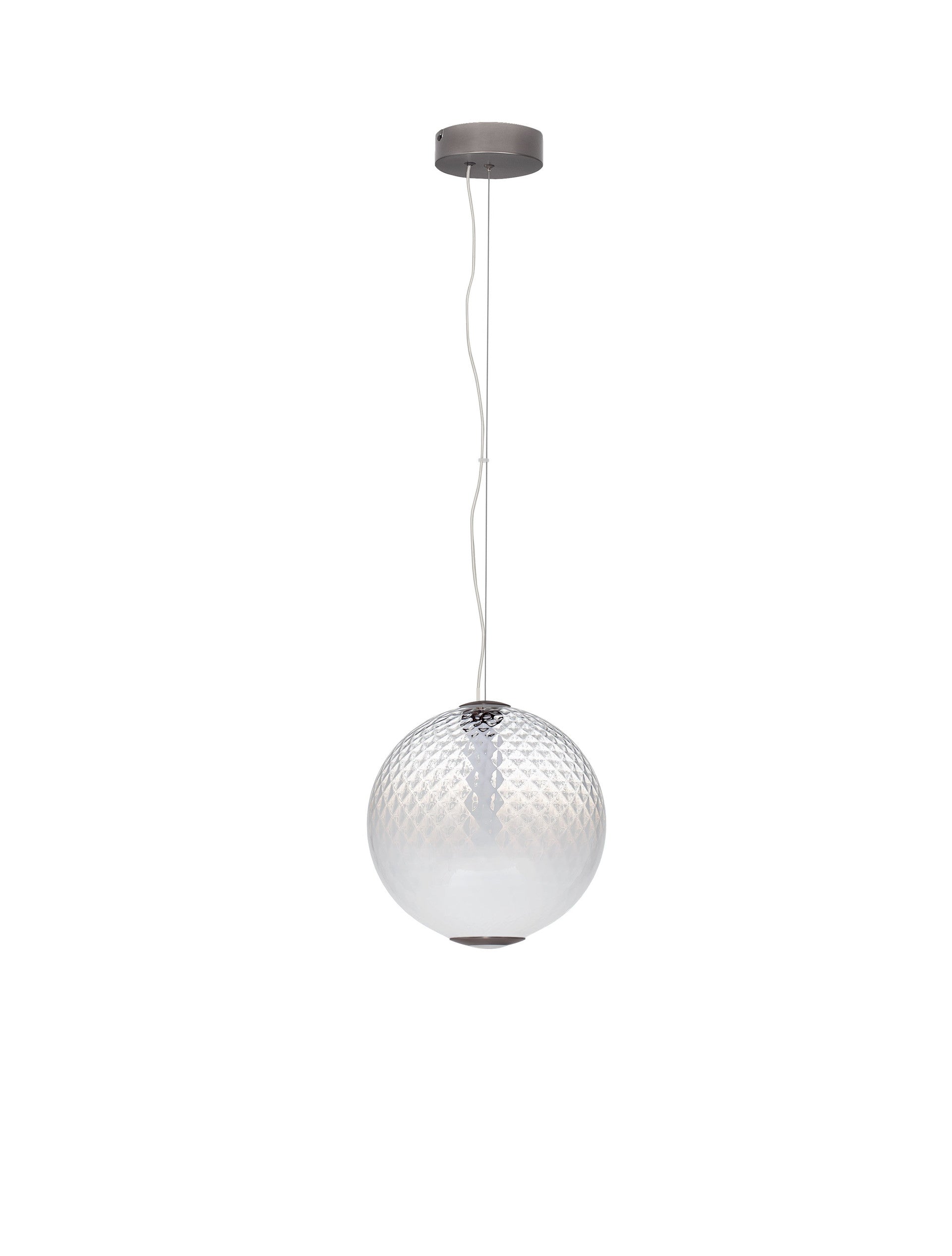 Висящо осветително тяло (пендел) AORA 20W LED Димируем, сив метал, опалово стъкло