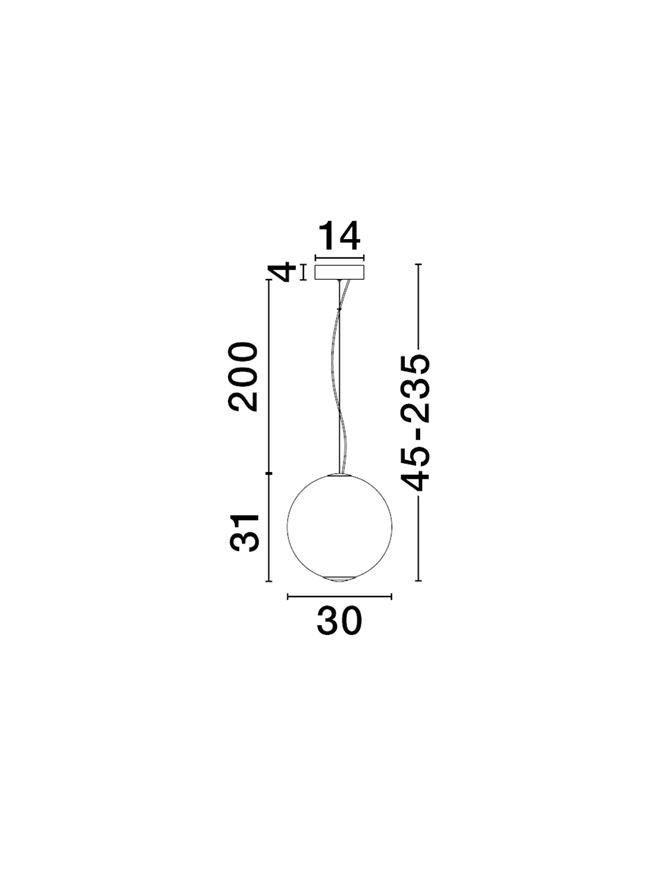 Висящо осветително тяло (пендел) AORA 20W LED Димируем, сив метал, зелено стъкло