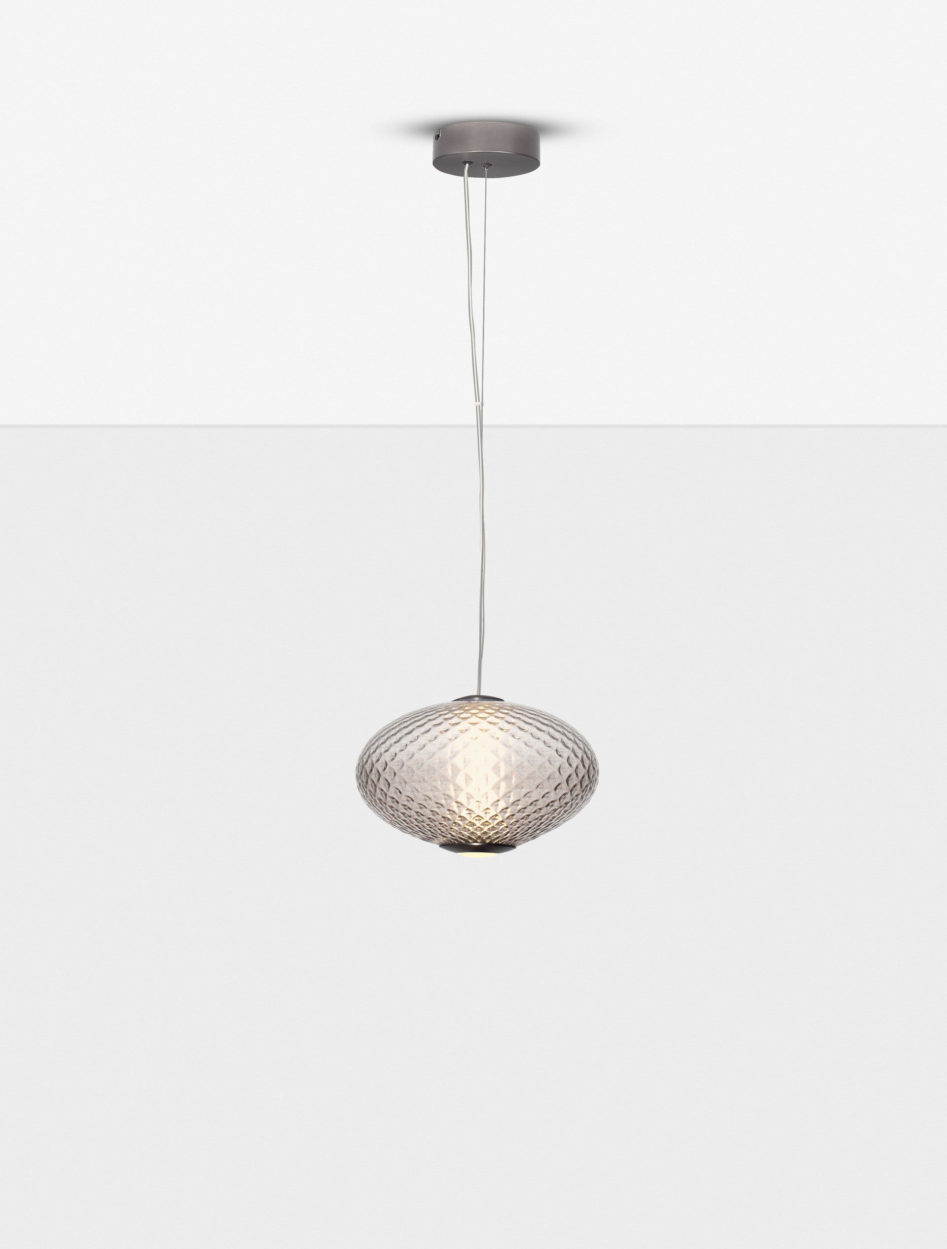 Висящо осветително тяло (пендел) AORA 12W LED Димируем, сив метал, тъмно кафяво стъкло