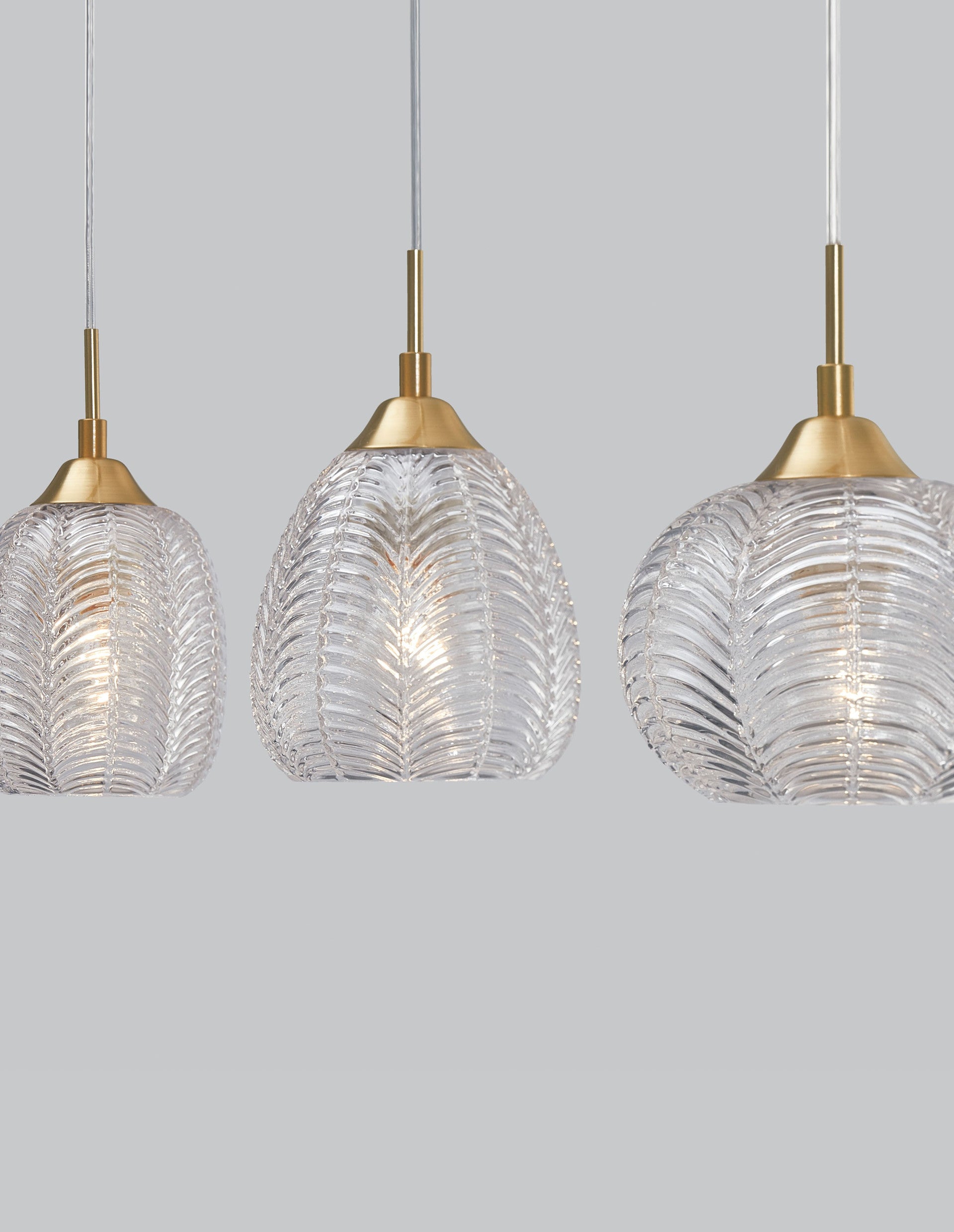 Висящо осветително тяло (пендел) VARIO 36W E27 Златен Прозрачно стъкло L76 W18 H120см Регулируема височина