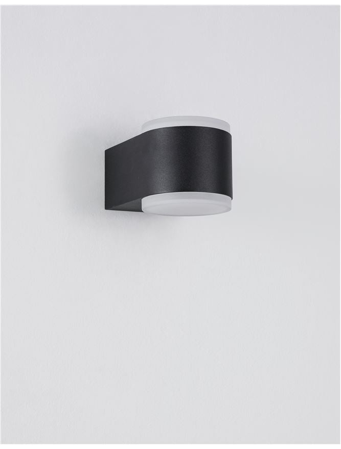 Външен аплик NUS 2x4W LED Пясъчно черен леят алуминий и акрил IP54 3000K