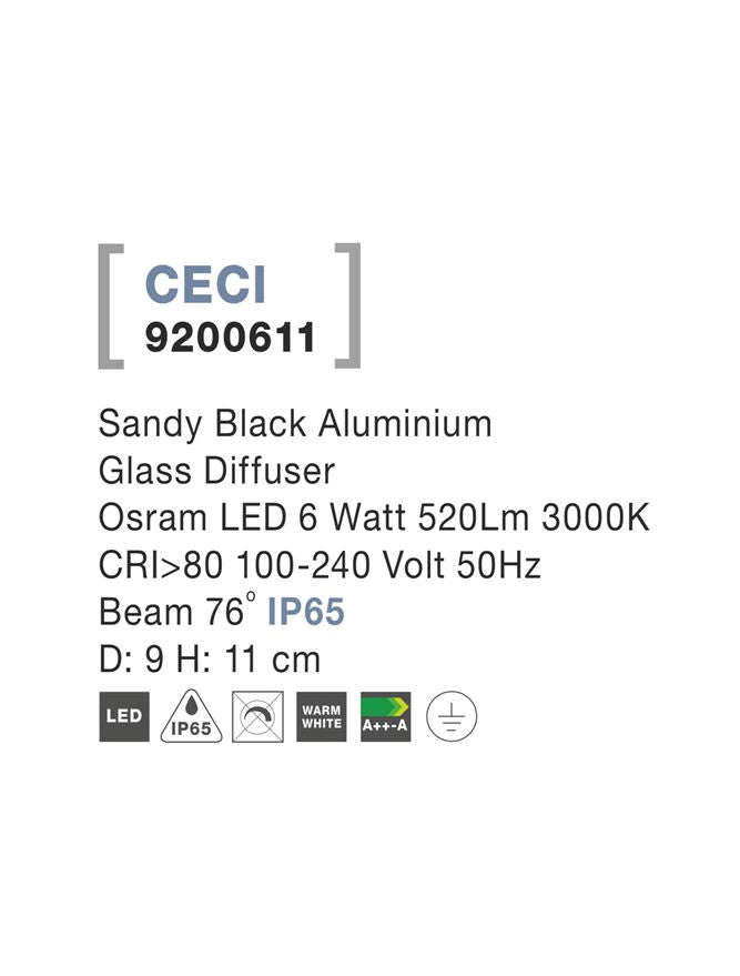 Външен аплик CECI 6W Тъмен антрацит алуминий