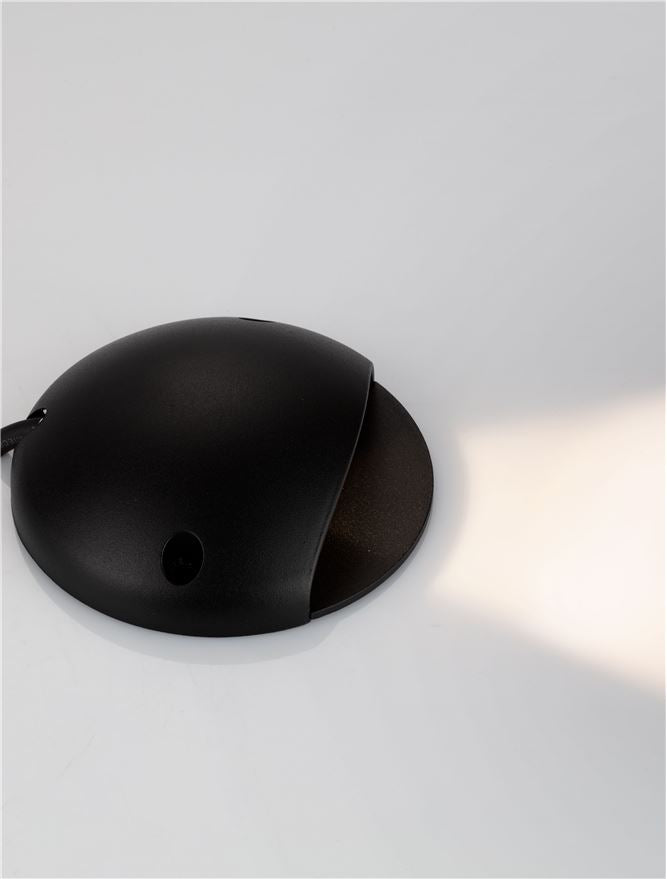 LED спот RABIT 3W 24V IP65 Черен ⌀12 H3.8см 3000K