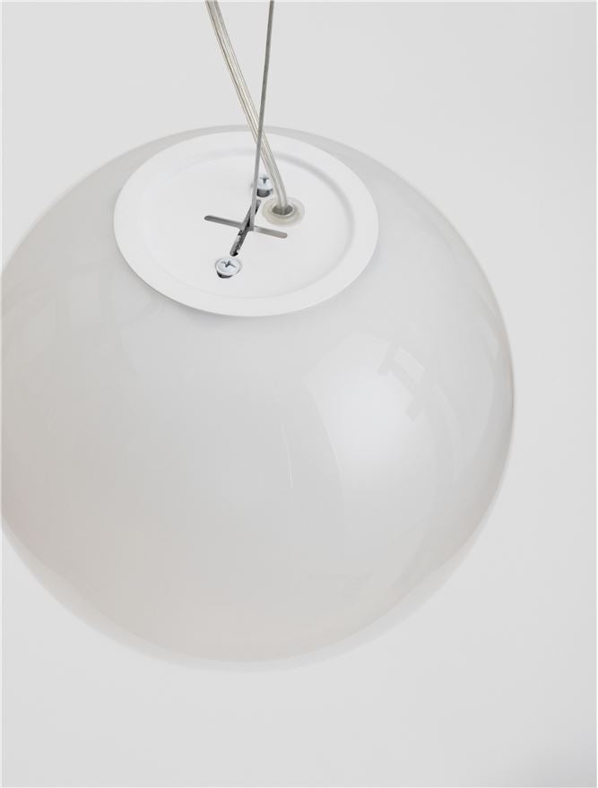 Висящо осветително тяло (пендел) BOLITA 7W LED Димируем, пясъчно бял метал, опалово стъкло