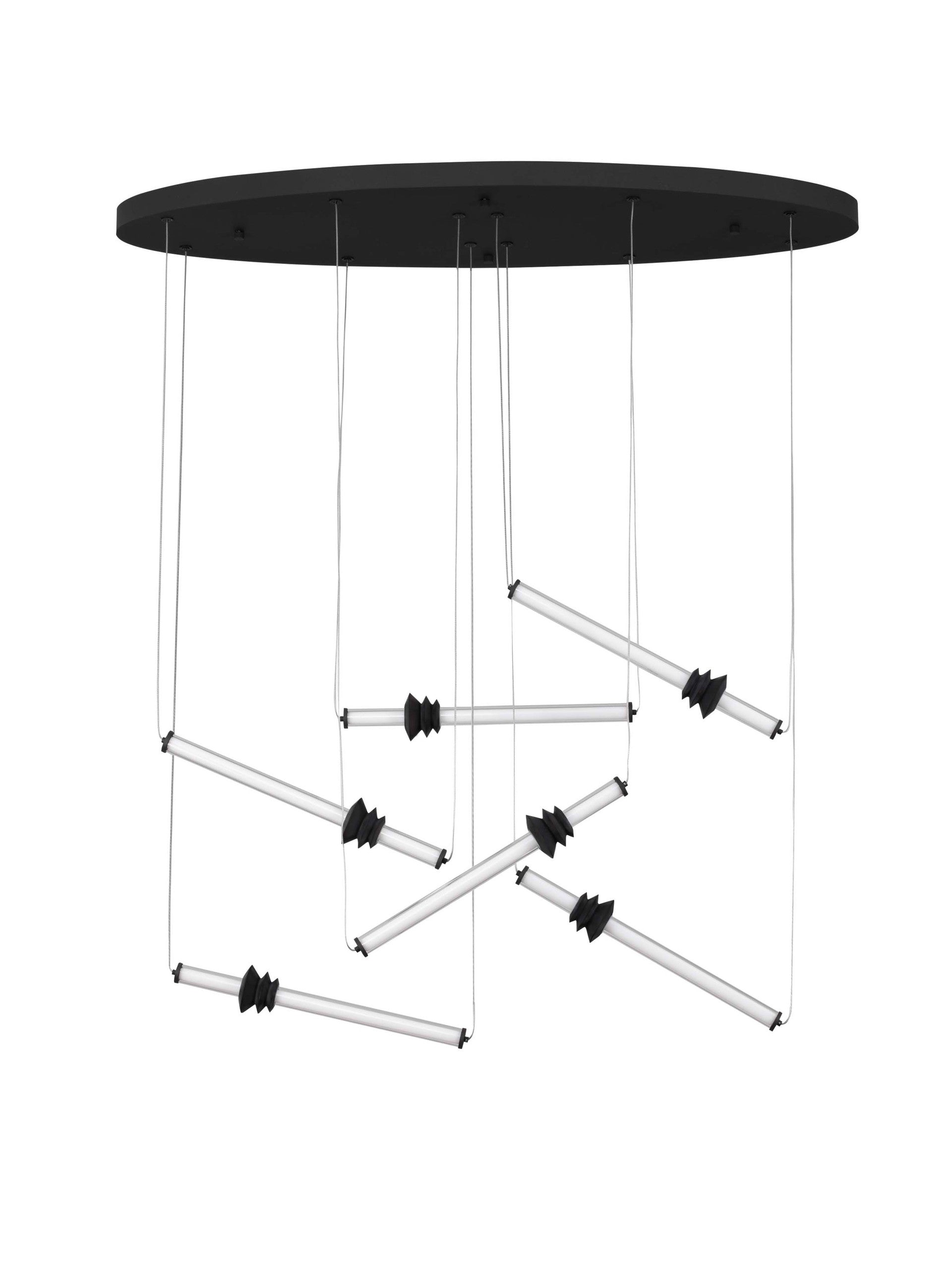 Висящо осветително тяло (пендел) ATMOSFERA LED 36W Пясъчно черен алуминий, акрил и керамика IP20 L120 H250см