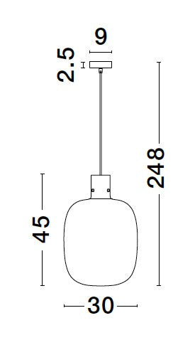 Висящо осветително тяло (пендел) CINZIA 12W E27 Черен Опушено стъкло