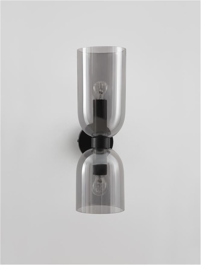 Настолна лампа PALMER 10W (2x5W) E14 Черен Опушено стъкло