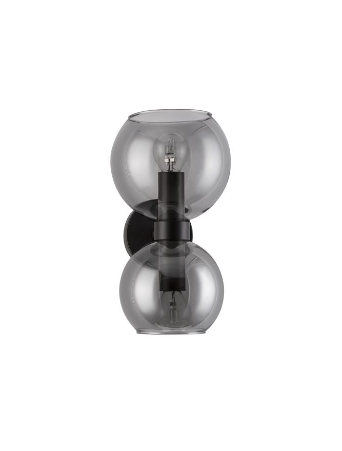Настолна лампа PALMER 10W (2x5W) E14 Черен Опушено стъкло
