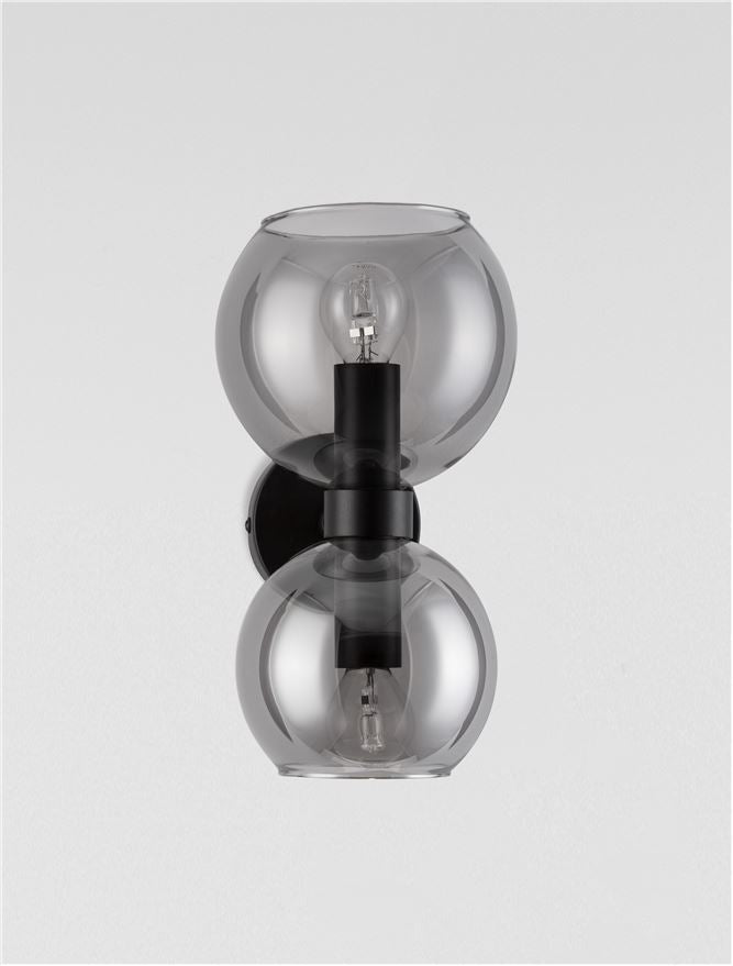 Настолна лампа PALMER 10W (2x5W) E14 Черен Опушено стъкло
