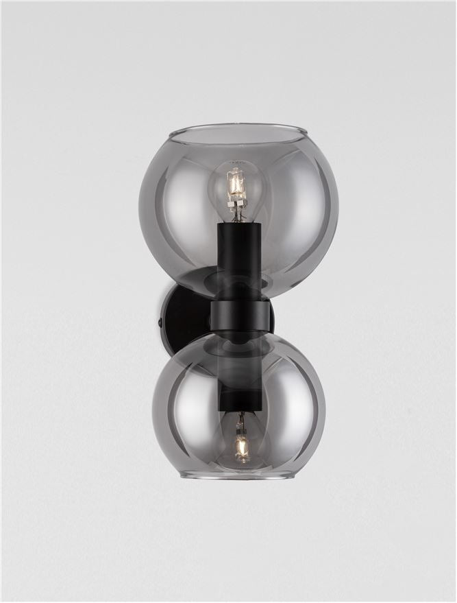 Настолна лампа PALMER 10W (2x5W) E14 Черен Опушено стъкло