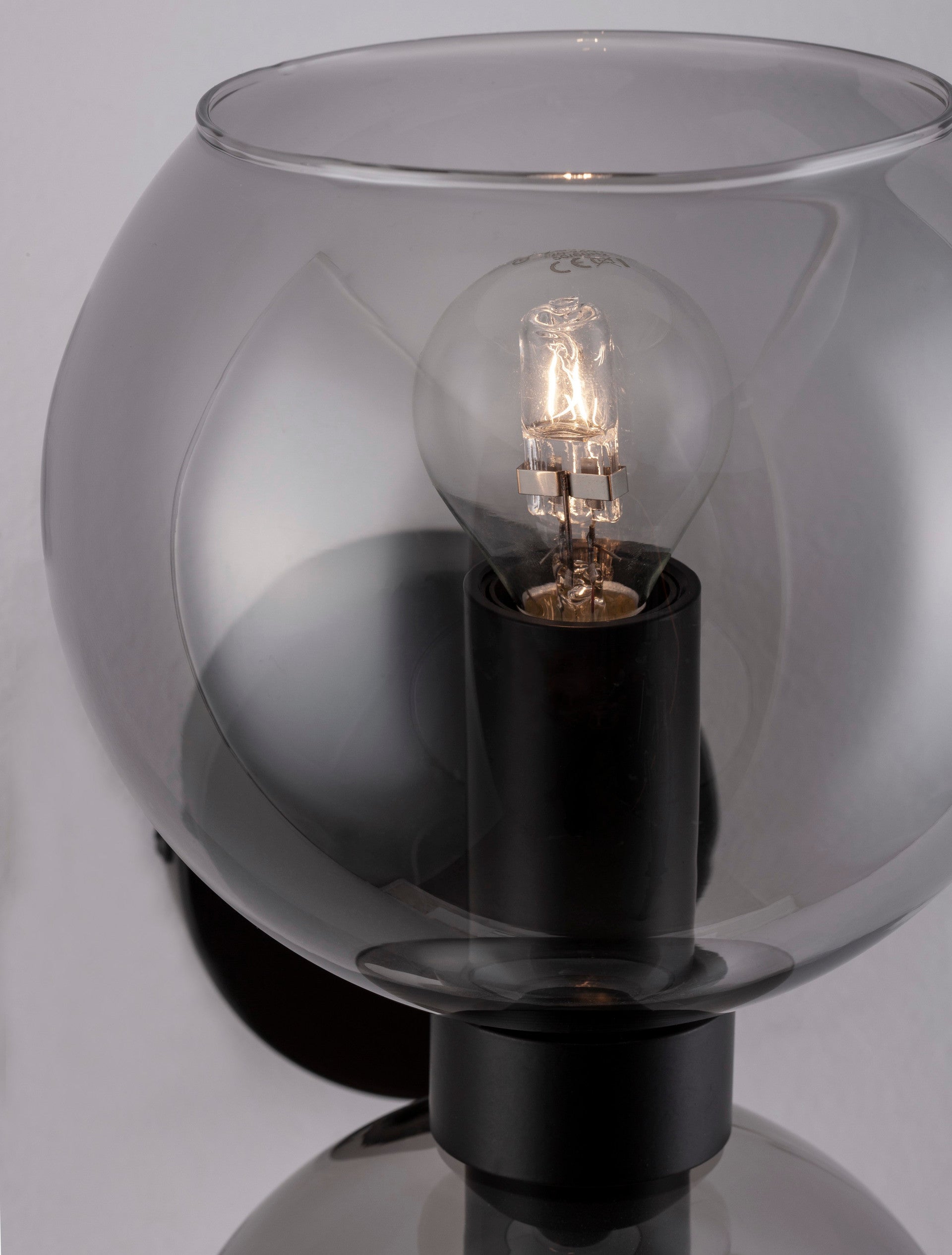 Настолна лампа PALMER 10W (2x5W) E14 Черен Опушено стъкло