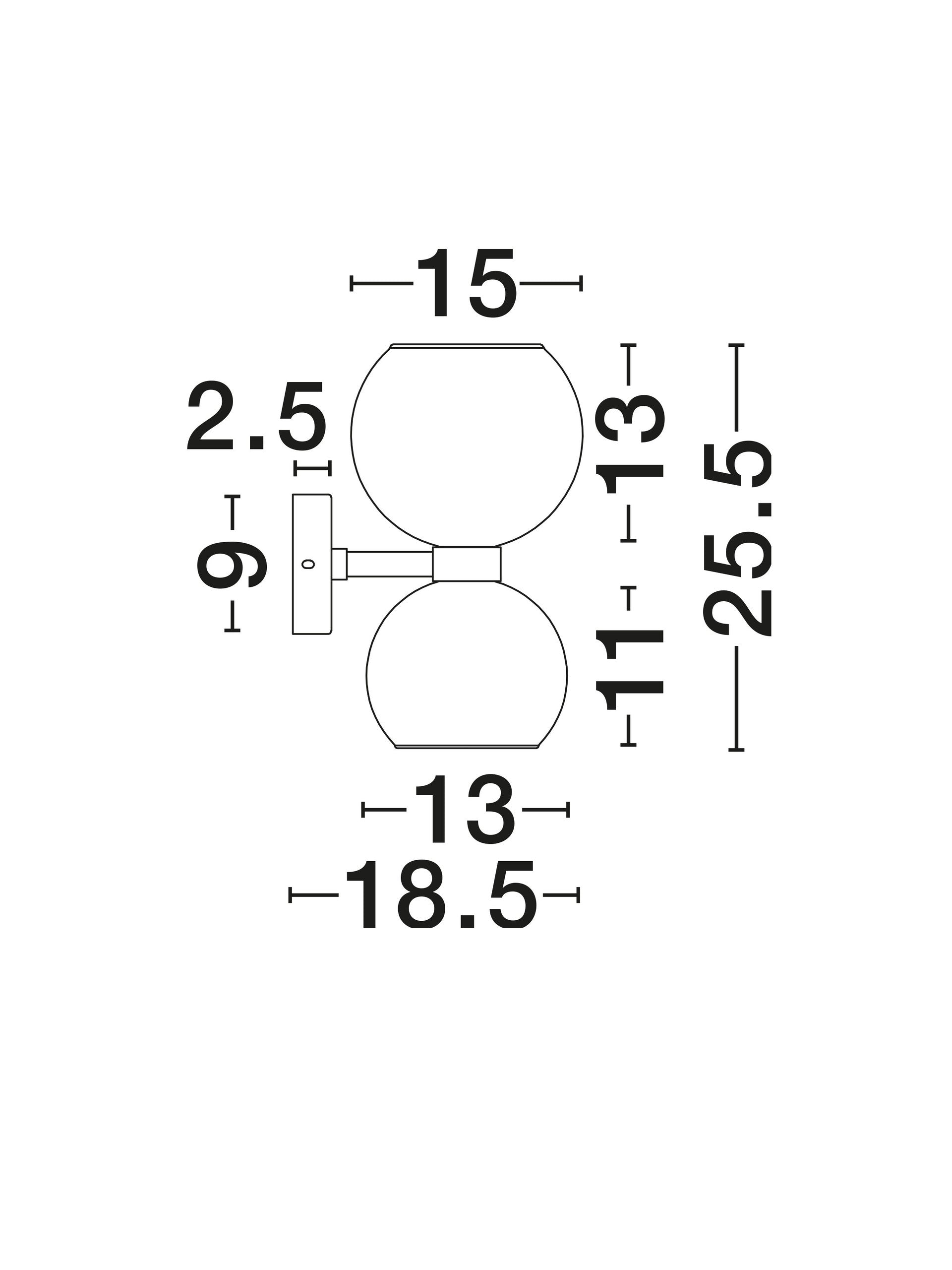 Настолна лампа PALMER 10W (2x5W) E14 Черен Опушено стъкло