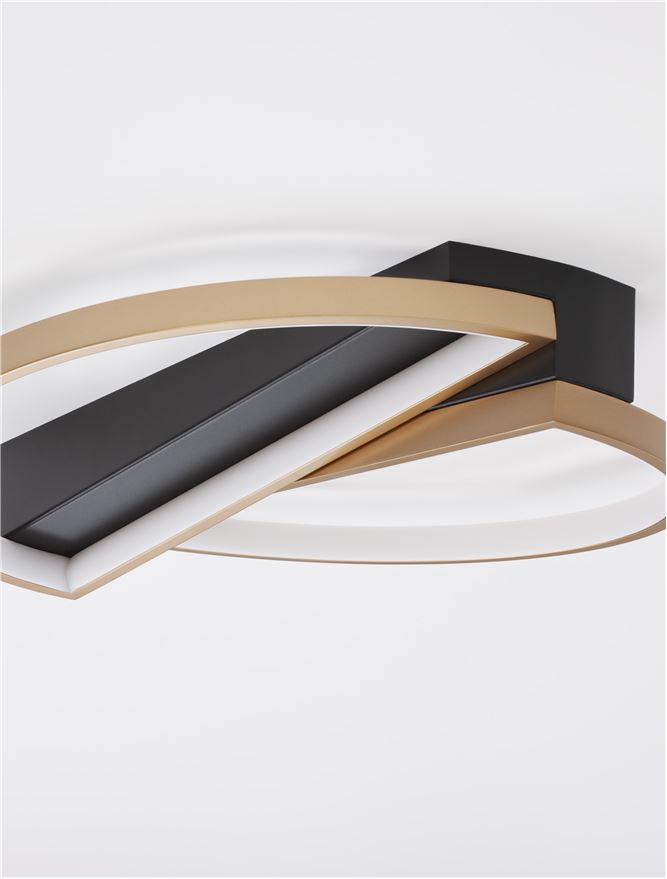 Висящо осветително тяло (пендел) ELIZE 28W LED Черен и златист месинг стомана и алуминий