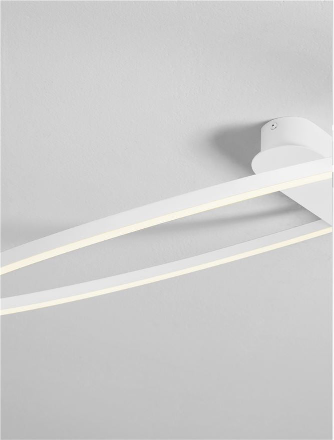Висящо осветително тяло (пендел) KIKLOS LED 30W Пясъчно бял стомана, алуминий и силикон ⌀64 W60 H30см