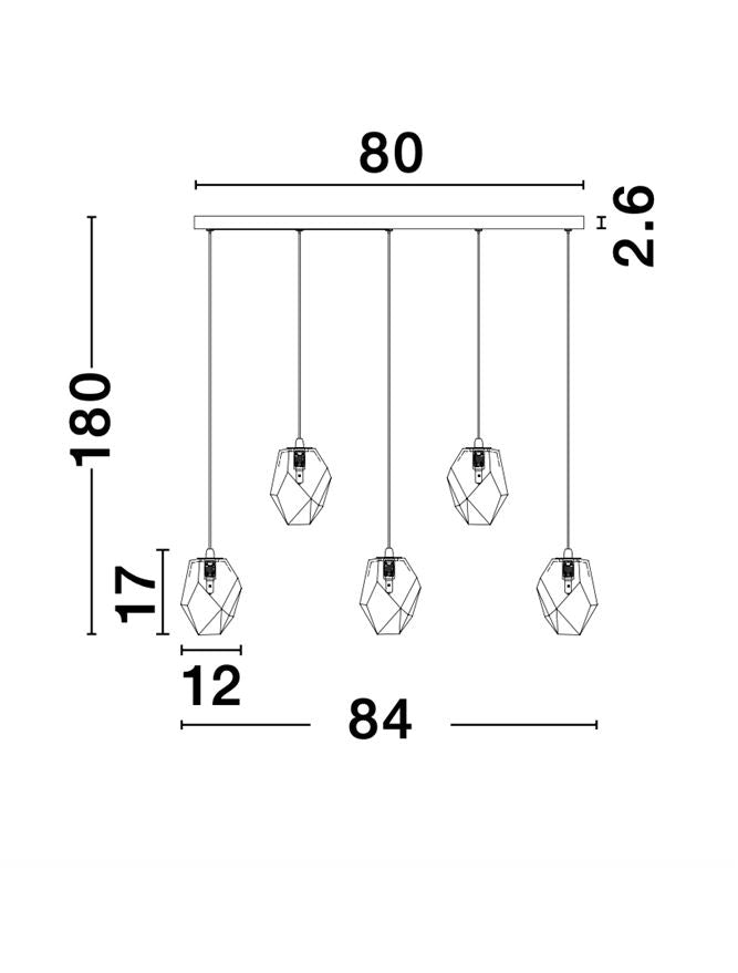 Висящо осветително тяло (пендел) ICE 25W G9 Бял Градиент Бял метал