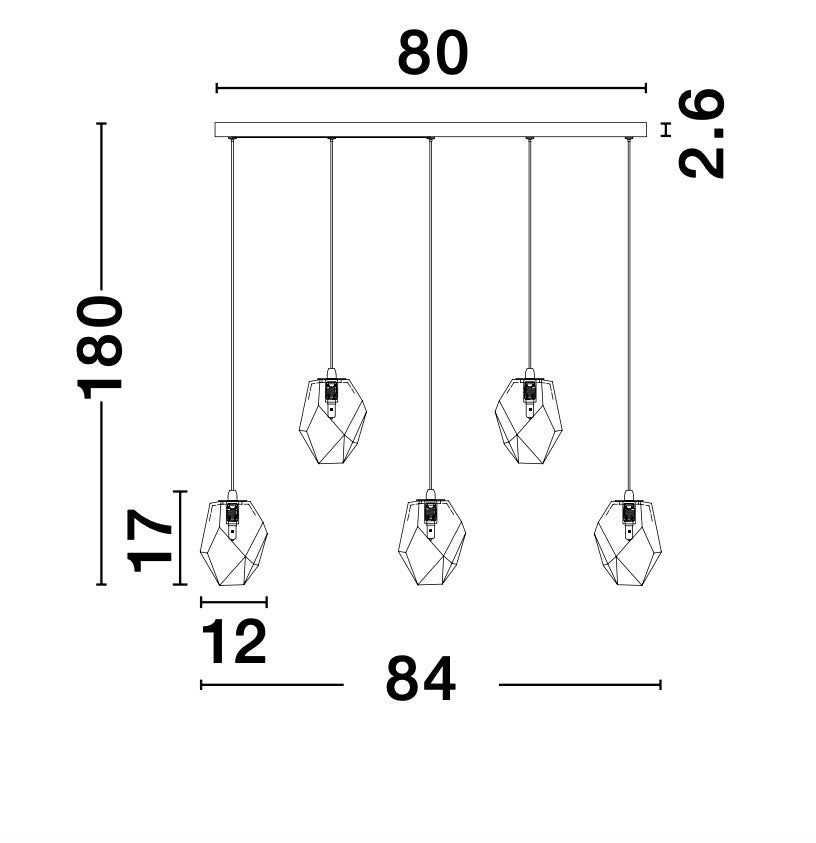 Висящо осветително тяло (пендел) ICE 25W G9 Бял Градиент Бял метал