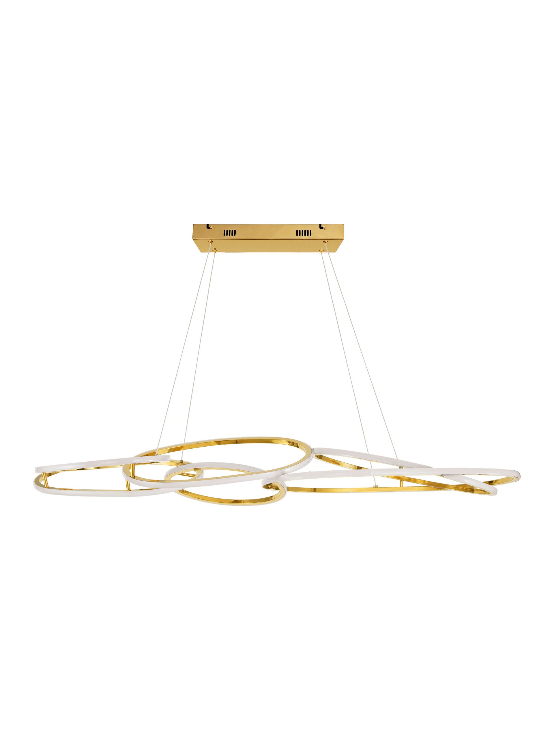 Висящо осветително тяло (пендел) NUDOS 158W Златист алуминий & Акрил Регулируема височина L150 W80 H150см