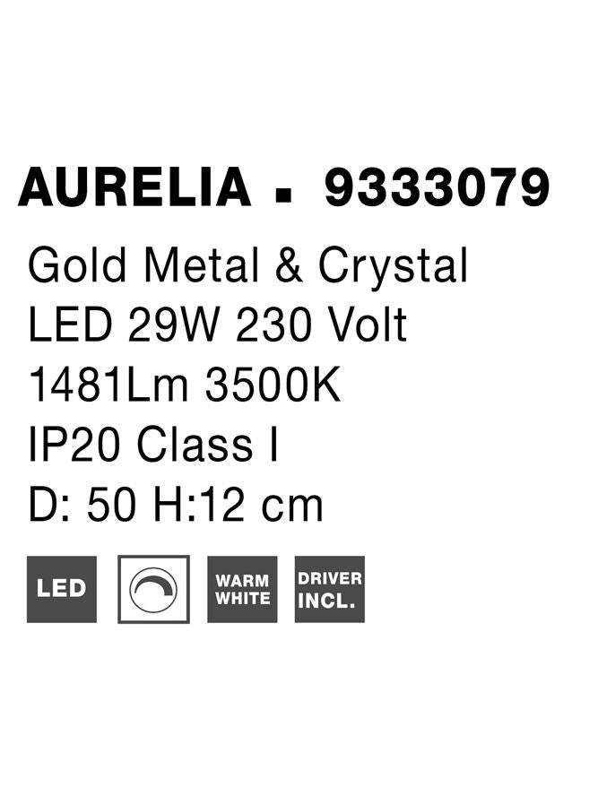 Висящо осветително тяло (пендел) AURELIA 29W Златист метал кристал