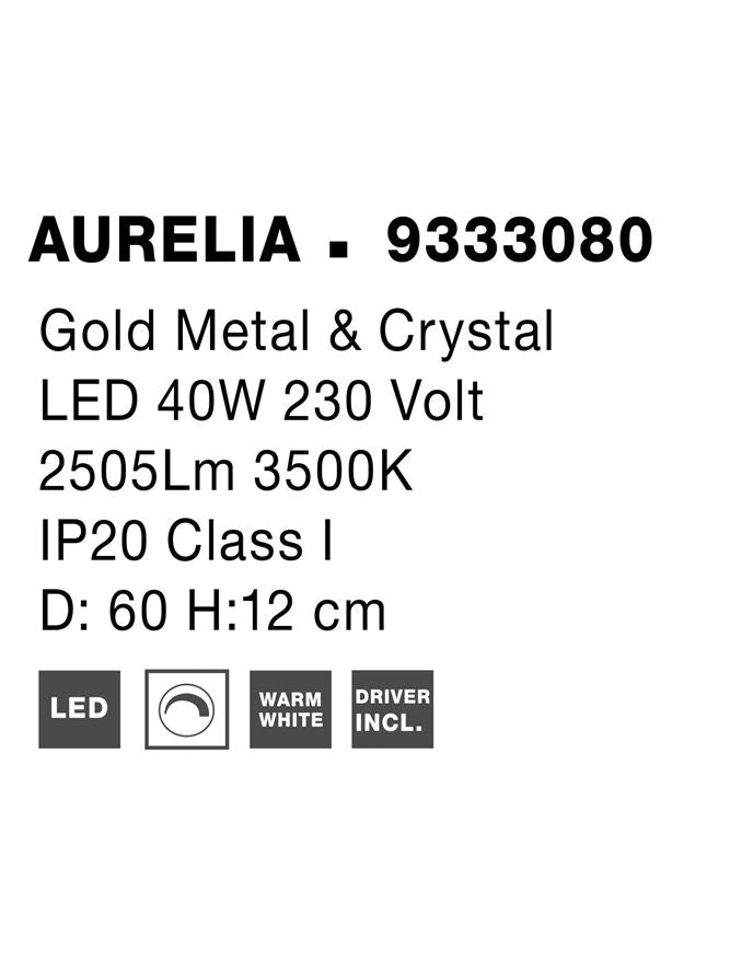 Висящо осветително тяло (пендел) AURELIA 41W Златист метал кристал