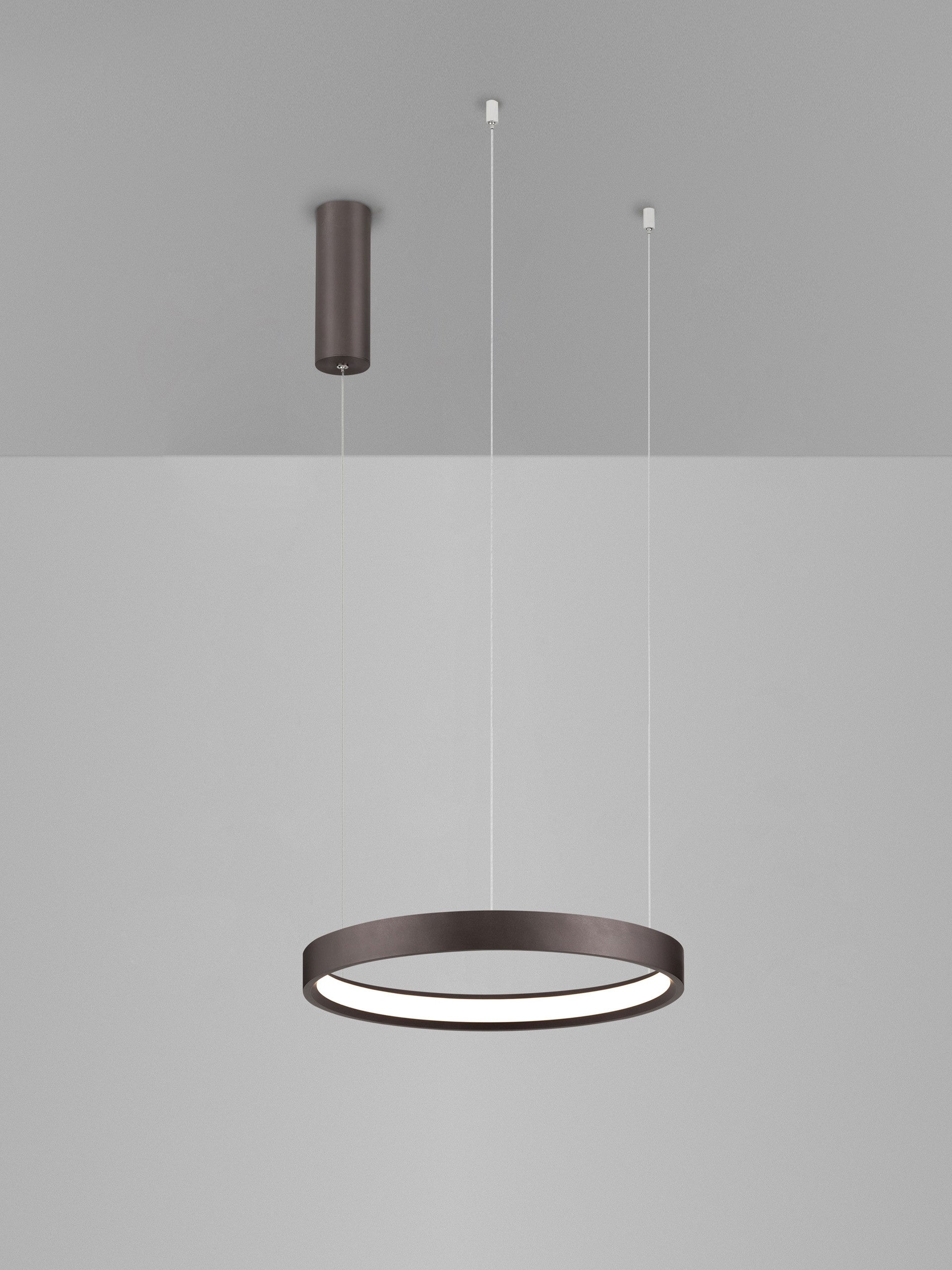 Висящо осветително тяло (пендел) PERRINE 22W LED Кафяв алуминий и силикон ⌀40 H150см