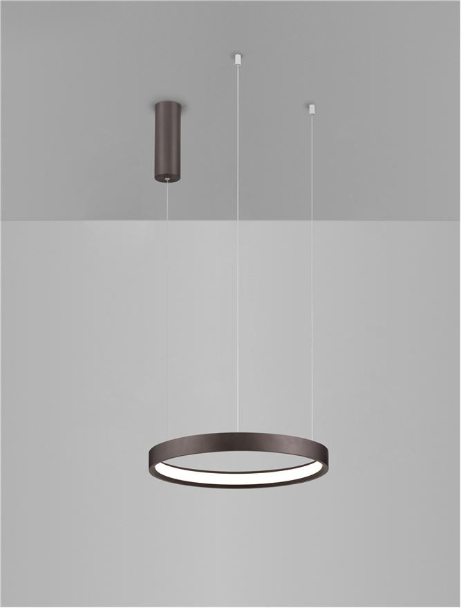 Висящо осветително тяло (пендел) PERRINE 22W LED Кафяв алуминий и силикон ⌀40 H150см