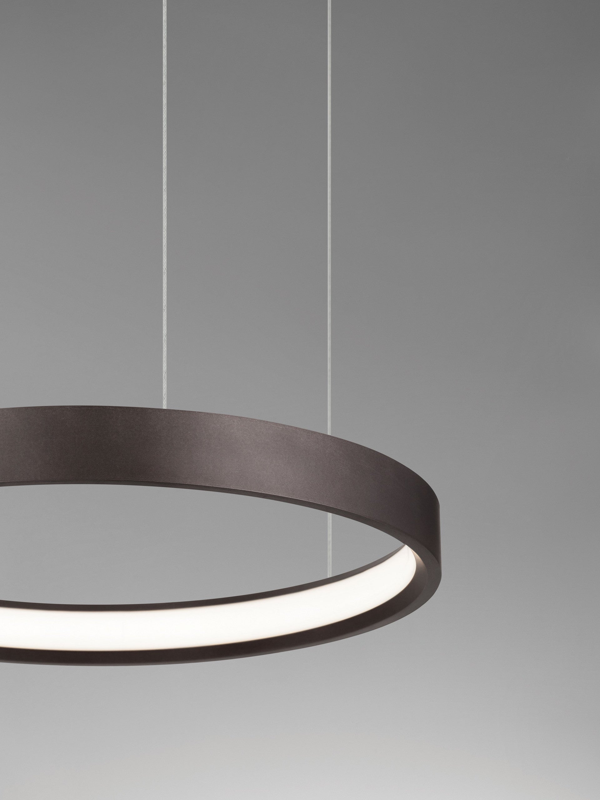 Висящо осветително тяло (пендел) PERRINE 22W LED Кафяв алуминий и силикон ⌀40 H150см