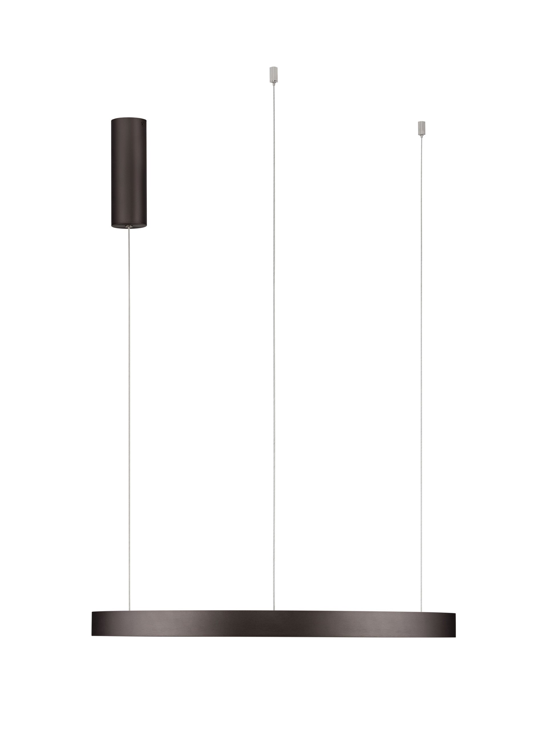 Висяща лампа PERRINE 40W LED, кафяв алуминий и силикон, ⌀60 H150см