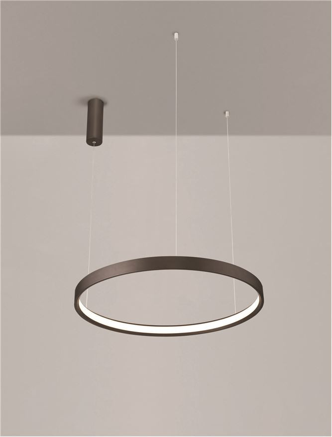 Висящо осветително тяло (пендел) PERRINE 40W LED Кафяв алуминий и силикон ⌀60 H150см
