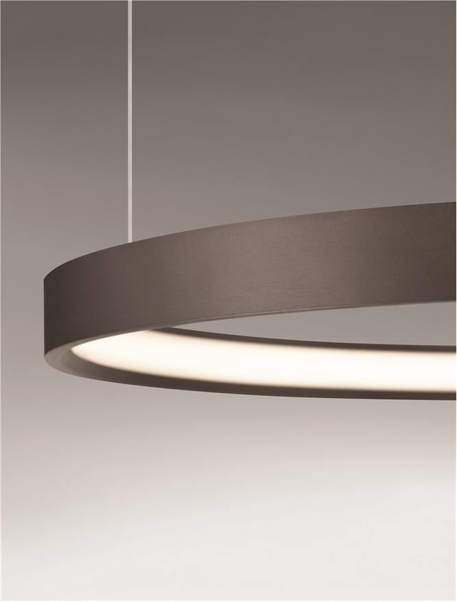 Висящо осветително тяло (пендел) PERRINE 40W LED Кафяв алуминий и силикон ⌀60 H150см