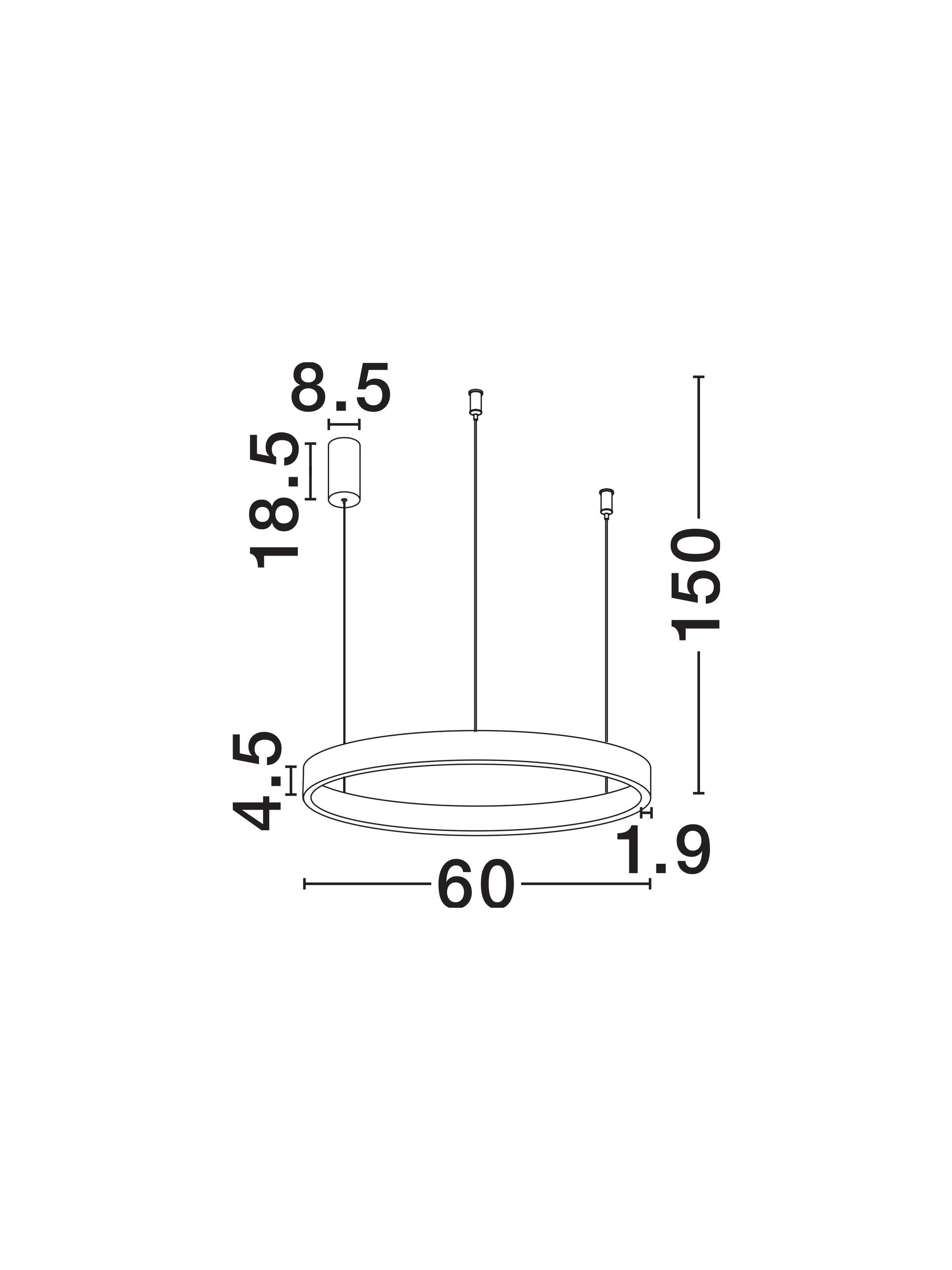 Висяща лампа ELOWEN 60W LED Матирано кафяво кафе, алуминий и силикон ⌀60 H150см