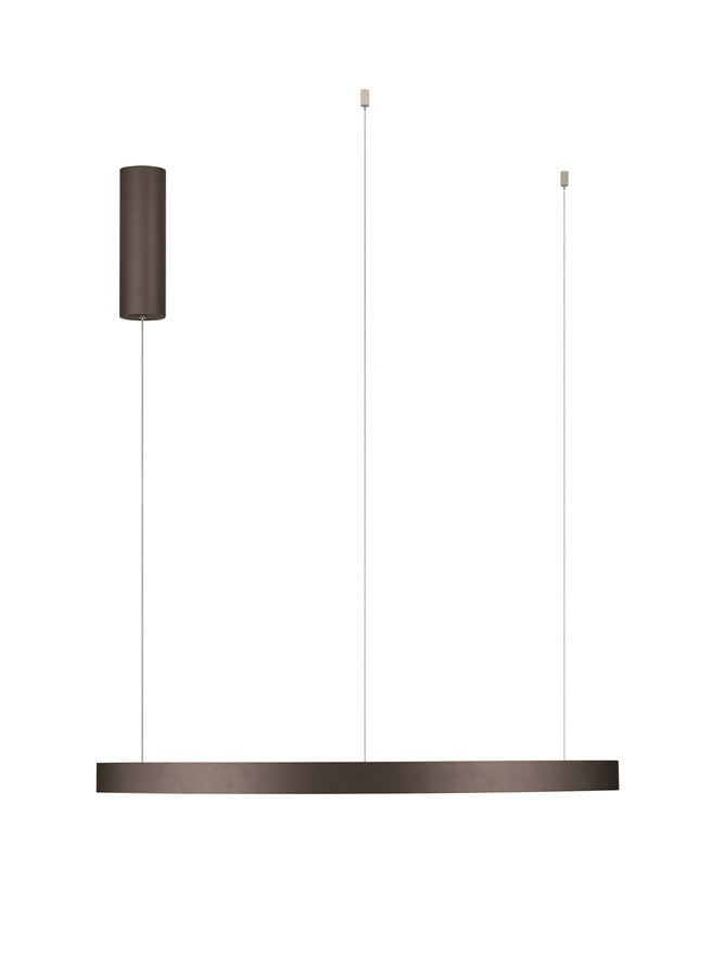 Висящо осветително тяло (пендел) ELOWEN 77W LED Кафяв алуминий и силикон ⌀80 H150см