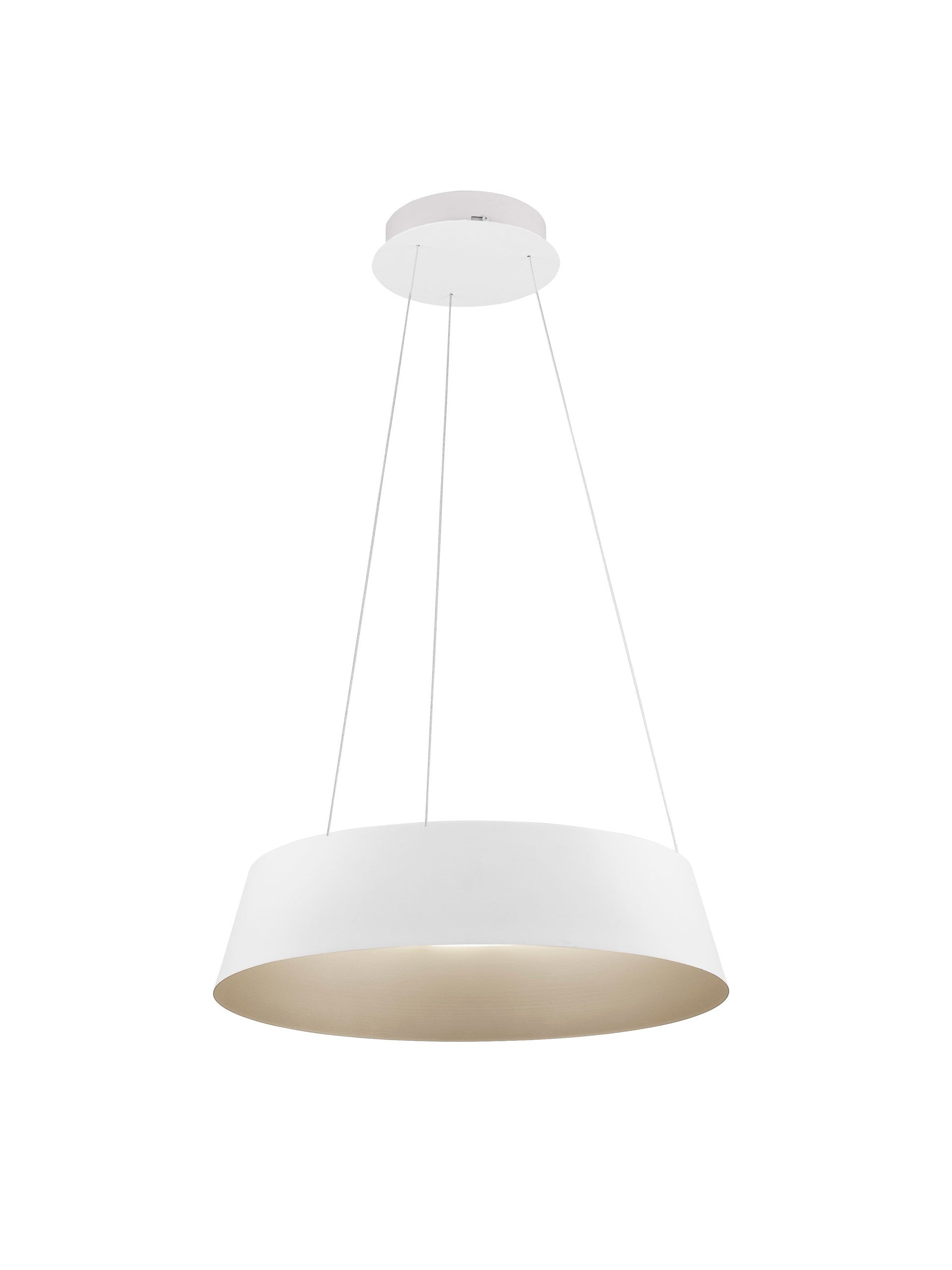 Висящо осветително тяло (пендел) ALBA 53W Пясъчно бял алуминий външен Шампанско злато вътре Регулируема височина ⌀54 H200см