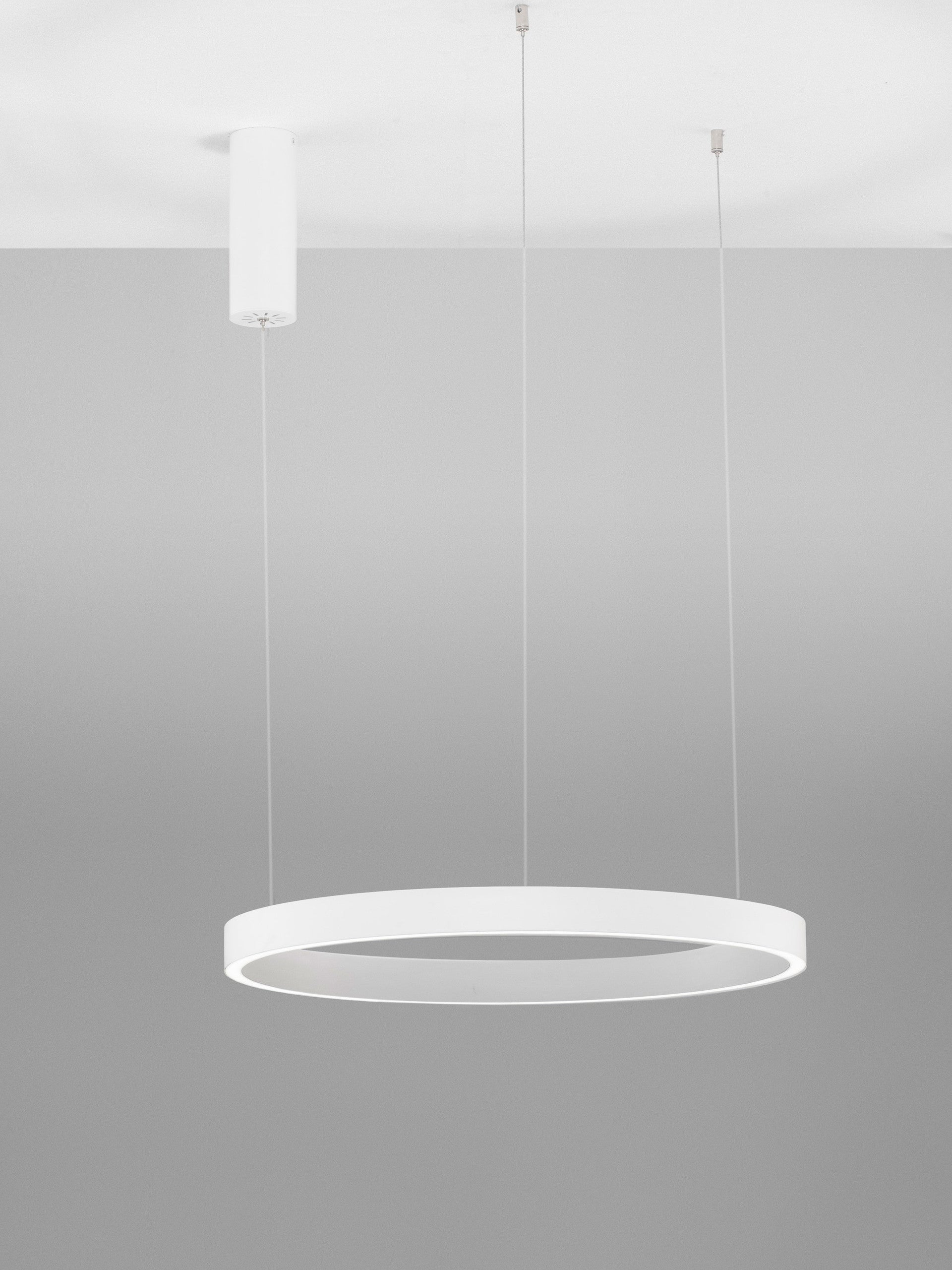 Висяща лампа ELOWEN 60W LED 3000K Triac димируема, пясъчно бял алуминий, акрил, с регулируема височина нагоре-надолу