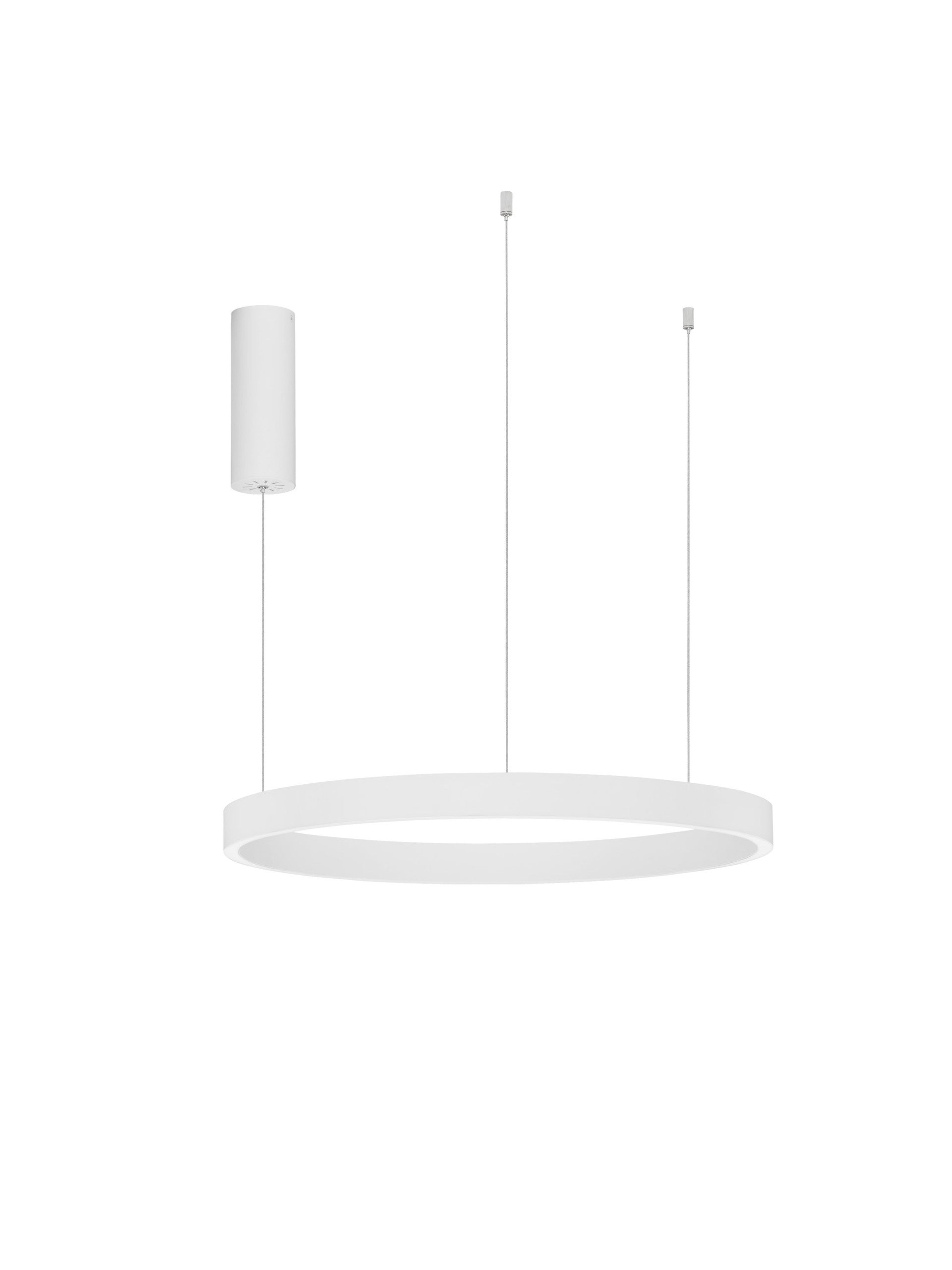 Висяща лампа ELOWEN 60W LED 3000K Triac димируема, пясъчно бял алуминий, акрил, с регулируема височина нагоре-надолу
