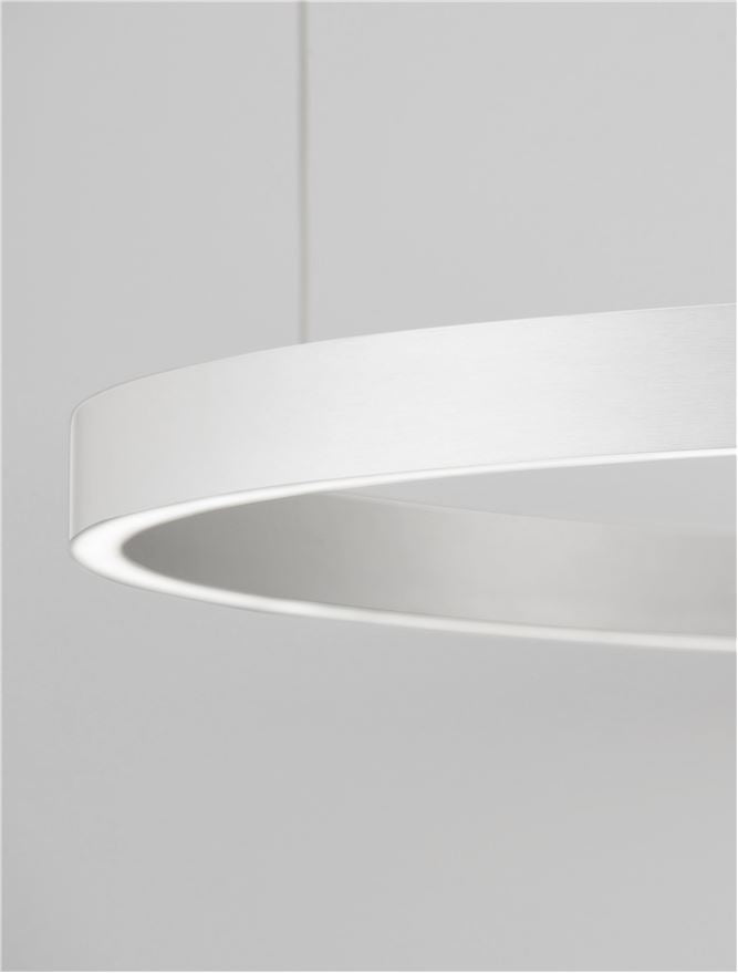 Висящо осветително тяло (пендел) ELOWEN 106W LED 3000K Триак димируем Матов сребрист алуминий акрил Нагоре-надолу Регулируема височина