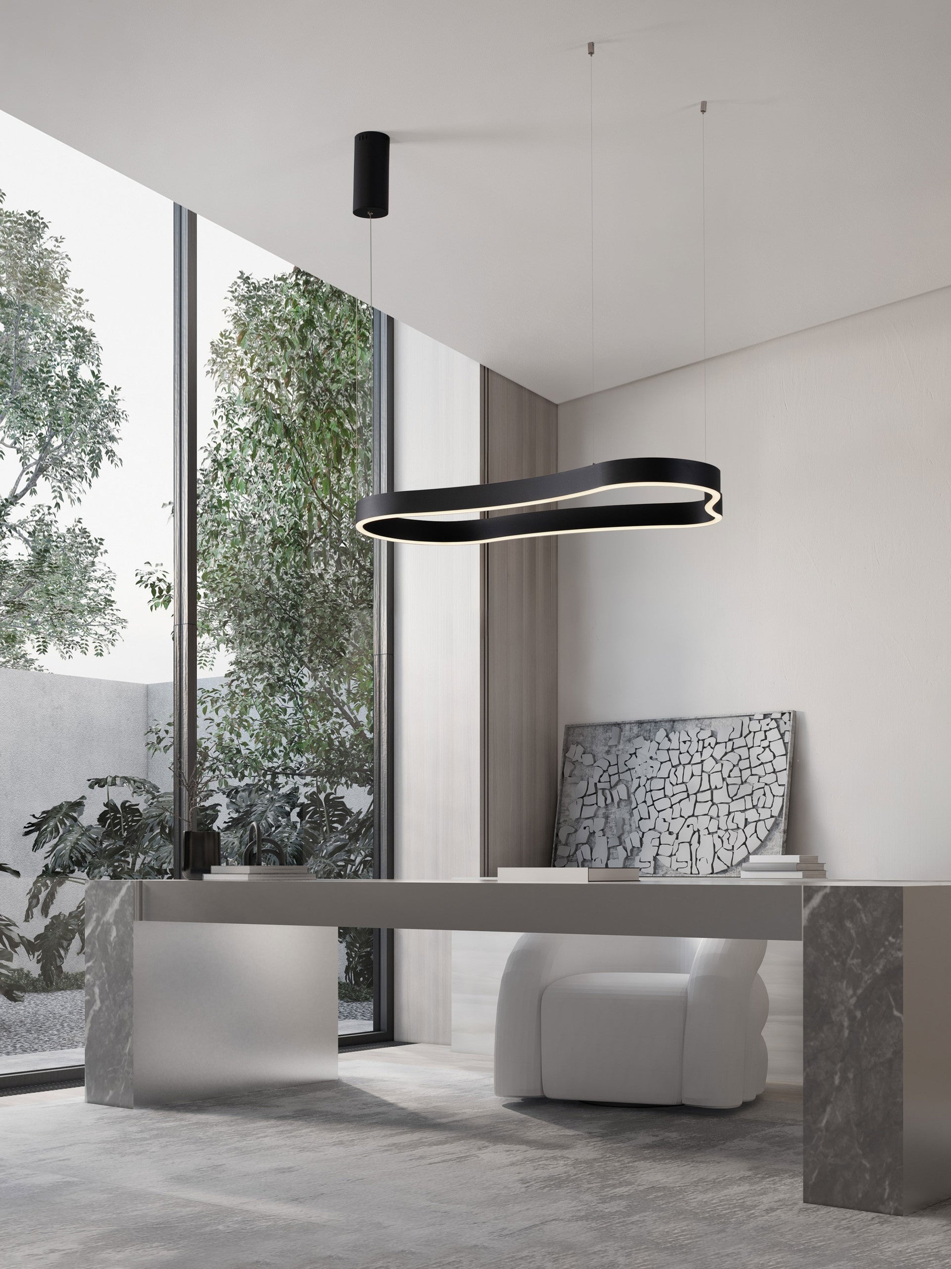 Пендел DUSSA 52W Sandy Black Алуминий Силикон Д90 Ш45 В150см