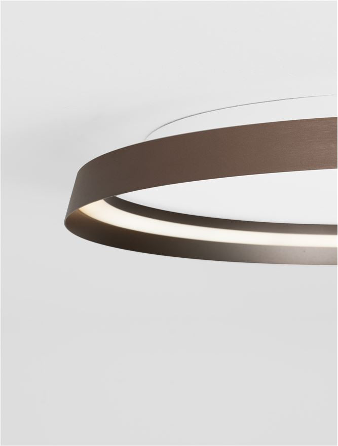 Висящо осветително тяло (пендел) ORMI 48W LED Кафяв алуминий и силикон ⌀60 H7см