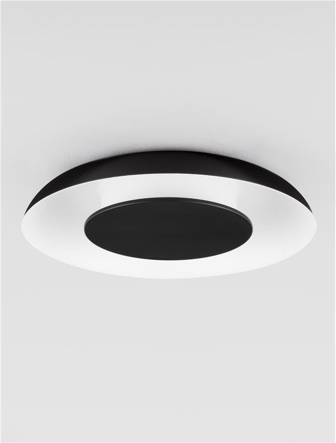 Висящо осветително тяло (пендел) EPOS 24W LED Пясъчно черен и бял метал и акрил ⌀40 H6см