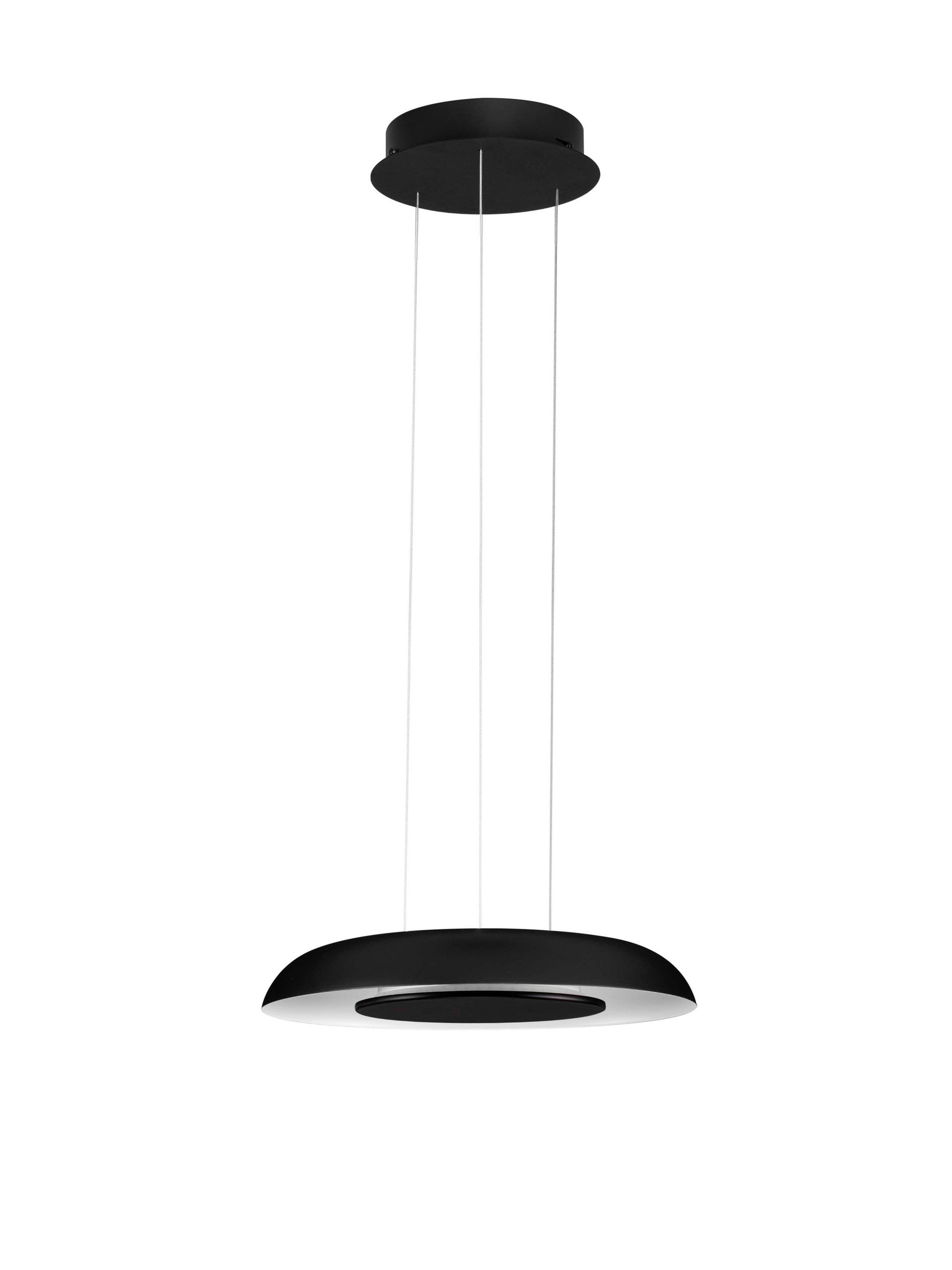 Висящо осветително тяло (пендел) EPOS 24W LED Пясъчно черен и бял алуминий и акрил ⌀40 H145см