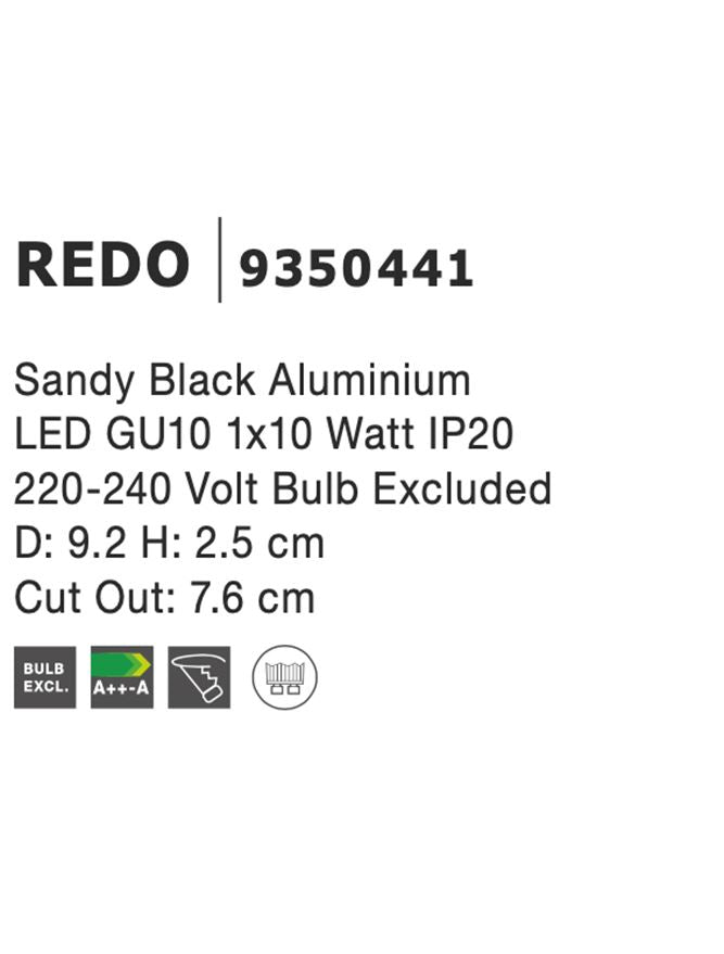 Техническо осветление REDO MR16 50W Пясъчно черен алуминий ⌀8