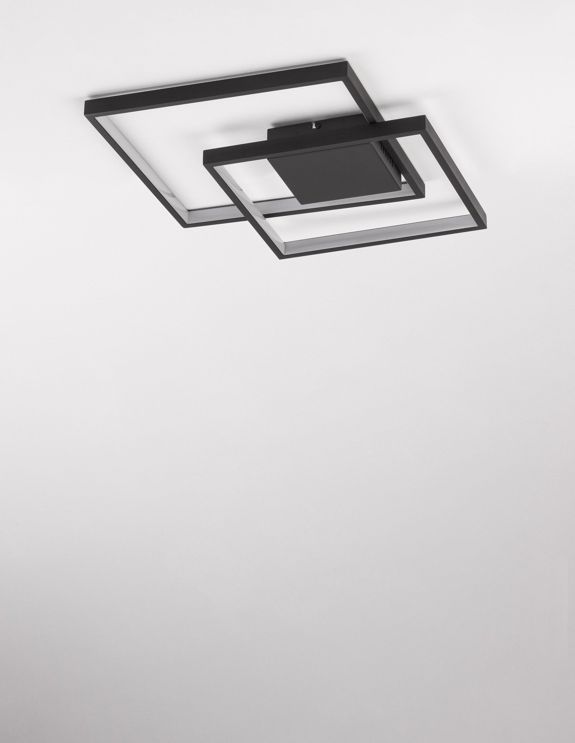 Висящо осветително тяло (пендел) PORTO 30W LED Пясъчно черен стомана, алуминий и акрил L42.5 W42.5 H6см Триак димируем